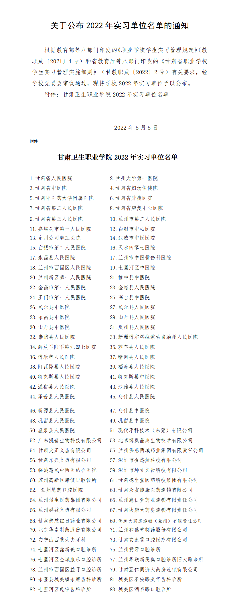 關于公布2022年實習單位名單的通知2_01.png